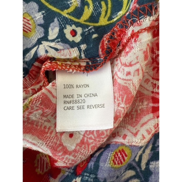 Jones New York Womens Size 2X Multicolor Patchwork Long Sleeves Tunic Blouse Top - Picture 10 of 12